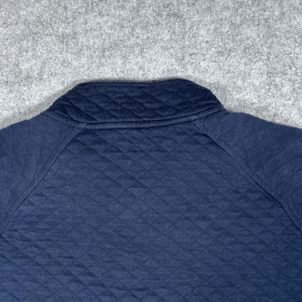 Eddie Bauer Henley Pullover Sweater Men's Size Small Navy Blue Quilted - Picture 13 of 14